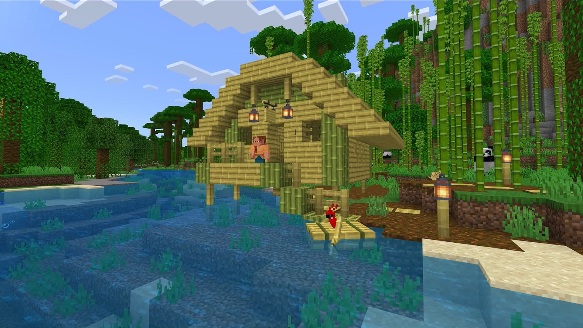 Бамбуковая деревня в Minecraft